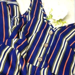 Navy striped jumpsuit